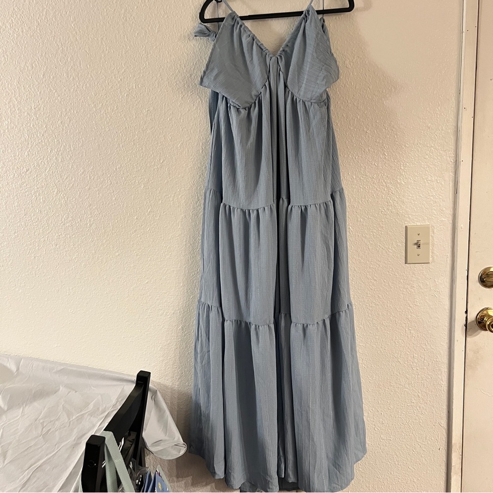 Elegant Baby Blue Maxi Dress